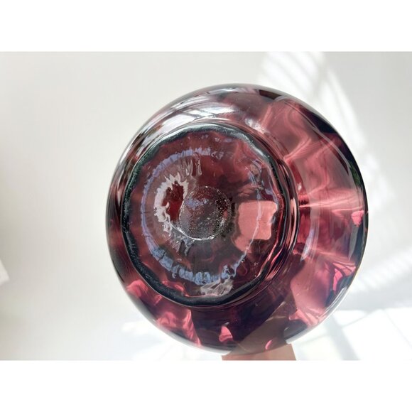 SOLD / Amethyst Beacon Ruffled Edge 1930's Made Bulbous Vintage MCM Vase - Picture 8 of 9